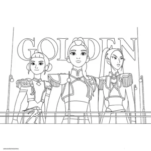 Desenhos de K-Pop Warriors Colorir Imprimir Grátis 06