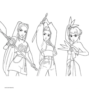 Desenhos de K-Pop Warriors Colorir Imprimir Grátis 05