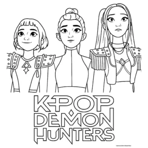 Desenhos de K-Pop Warriors Colorir Imprimir Grátis 04