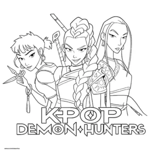 Desenhos de K-Pop Warriors Colorir Imprimir Grátis 02