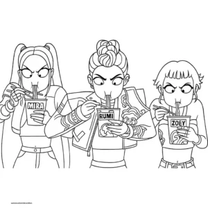 Desenhos de K-Pop Warriors Colorir Imprimir Grátis 12