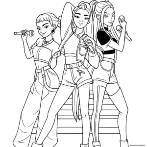 Desenhos de K-Pop Warriors Colorir Imprimir Grátis 11