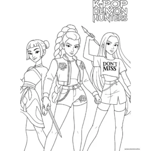 Desenhos de K-Pop Warriors Colorir Imprimir Grátis 17