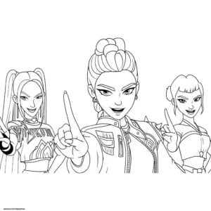 Desenhos de K-Pop Warriors Colorir Imprimir Grátis 15