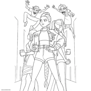 Desenhos de K-Pop Warriors Colorir Imprimir Grátis 14