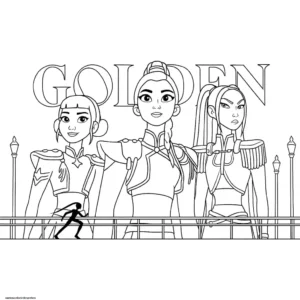 Desenhos de K-Pop Warriors Colorir Imprimir Grátis 13