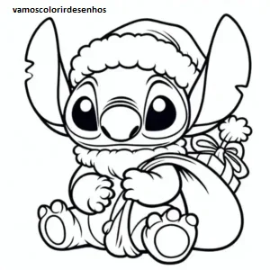 Desenhos de Stitch Christmas para Colorir Imprimir Grátis 02
