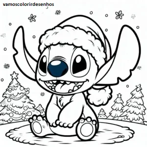 Desenhos de Stitch Christmas para Colorir Imprimir Grátis 12