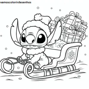 Desenhos de Stitch Christmas para Colorir Imprimir Grátis 17