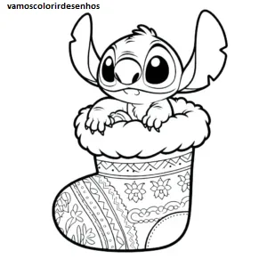 Desenhos de Stitch Christmas para Colorir Imprimir Grátis 16