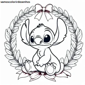 Desenhos de Stitch Christmas para Colorir Imprimir Grátis 01