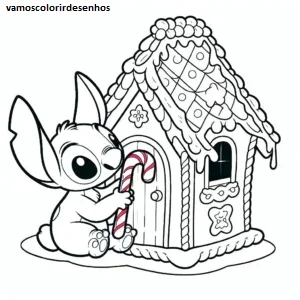 Desenhos de Stitch Christmas para Colorir Imprimir Grátis 08