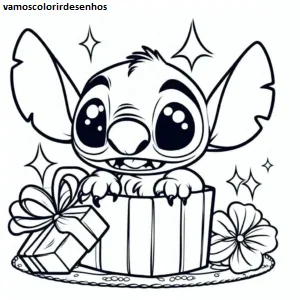 Desenhos de Stitch Christmas para Colorir Imprimir Grátis 06
