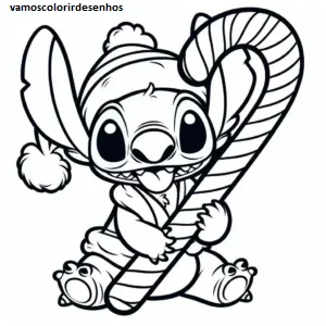 Desenhos de Stitch Christmas para Colorir Imprimir Grátis 03