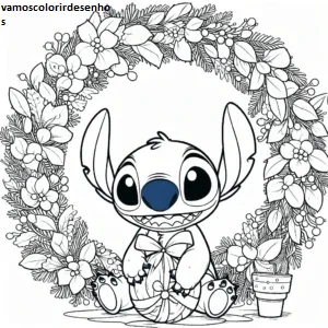 Desenhos de Stitch Christmas para Colorir Imprimir Grátis 14